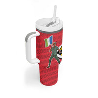 Autonomous Region of Principe Independence Tumbler With Handle with 1995 Flag Design and Cultural Pattern - Wonder Print Shop