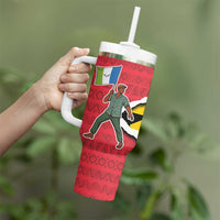 Autonomous Region of Principe Independence Tumbler With Handle with 1995 Flag Design and Cultural Pattern - Wonder Print Shop