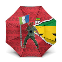 Autonomous Region of Principe Independence Umbrella with 1995 Flag Design and Cultural Pattern - Wonder Print Shop
