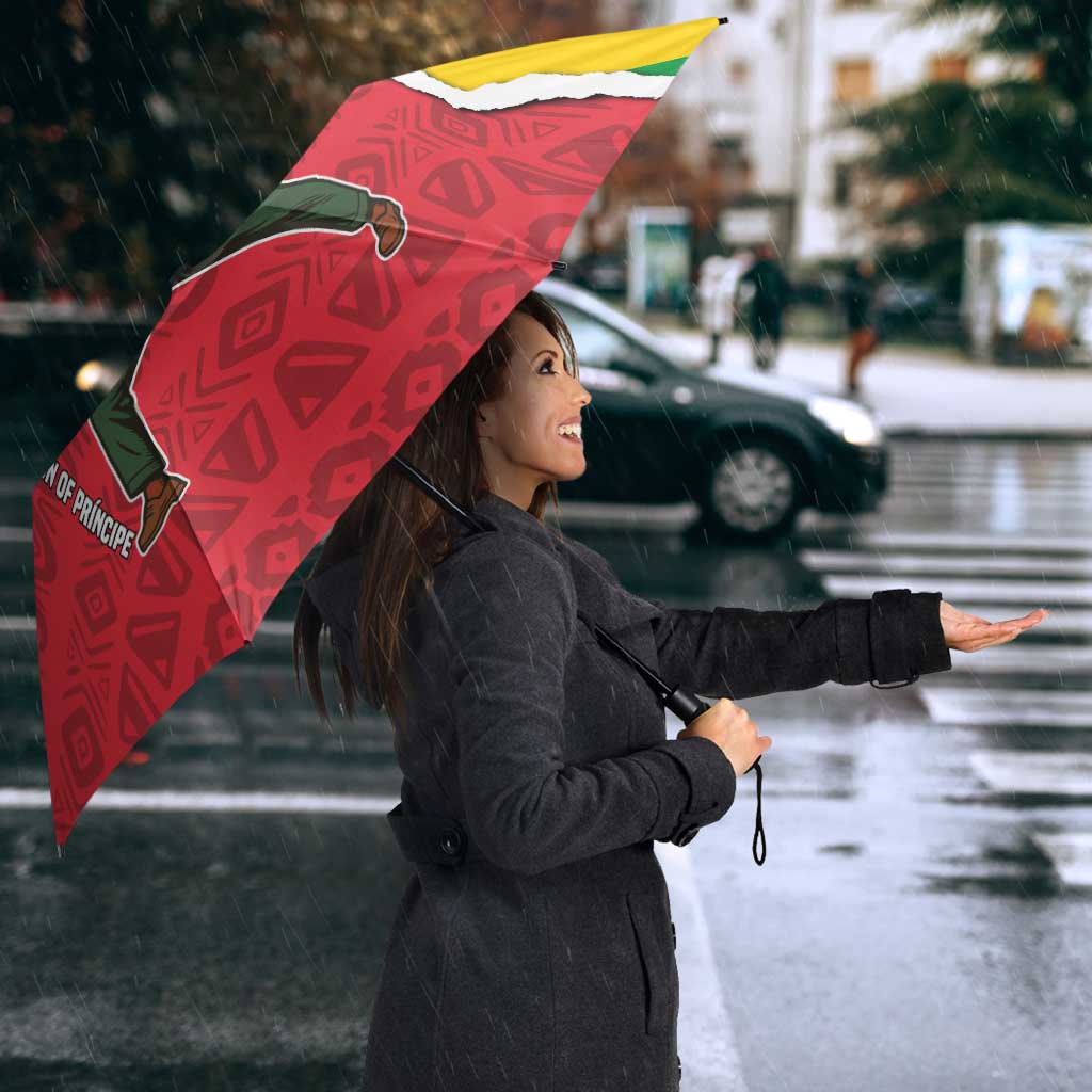 Autonomous Region of Principe Independence Umbrella with 1995 Flag Design and Cultural Pattern - Wonder Print Shop
