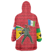 Autonomous Region of Principe Independence Wearable Blanket Hoodie with 1995 Flag Design and Cultural Pattern - Wonder Print Shop