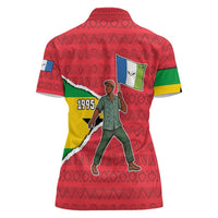 Autonomous Region of Principe Independence Women Polo Shirt with 1995 Flag Design and Cultural Pattern - Wonder Print Shop