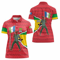 Autonomous Region of Principe Independence Women Polo Shirt with 1995 Flag Design and Cultural Pattern - Wonder Print Shop