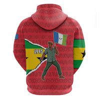 Autonomous Region of Principe Independence Zip Hoodie with 1995 Flag Design and Cultural Pattern - Wonder Print Shop