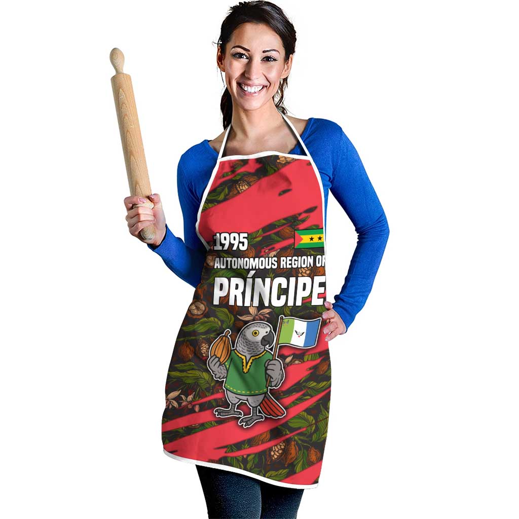 Principe Autonomous Region Apron with Parrot Cacao and 1995 Flag Design - Wonder Print Shop