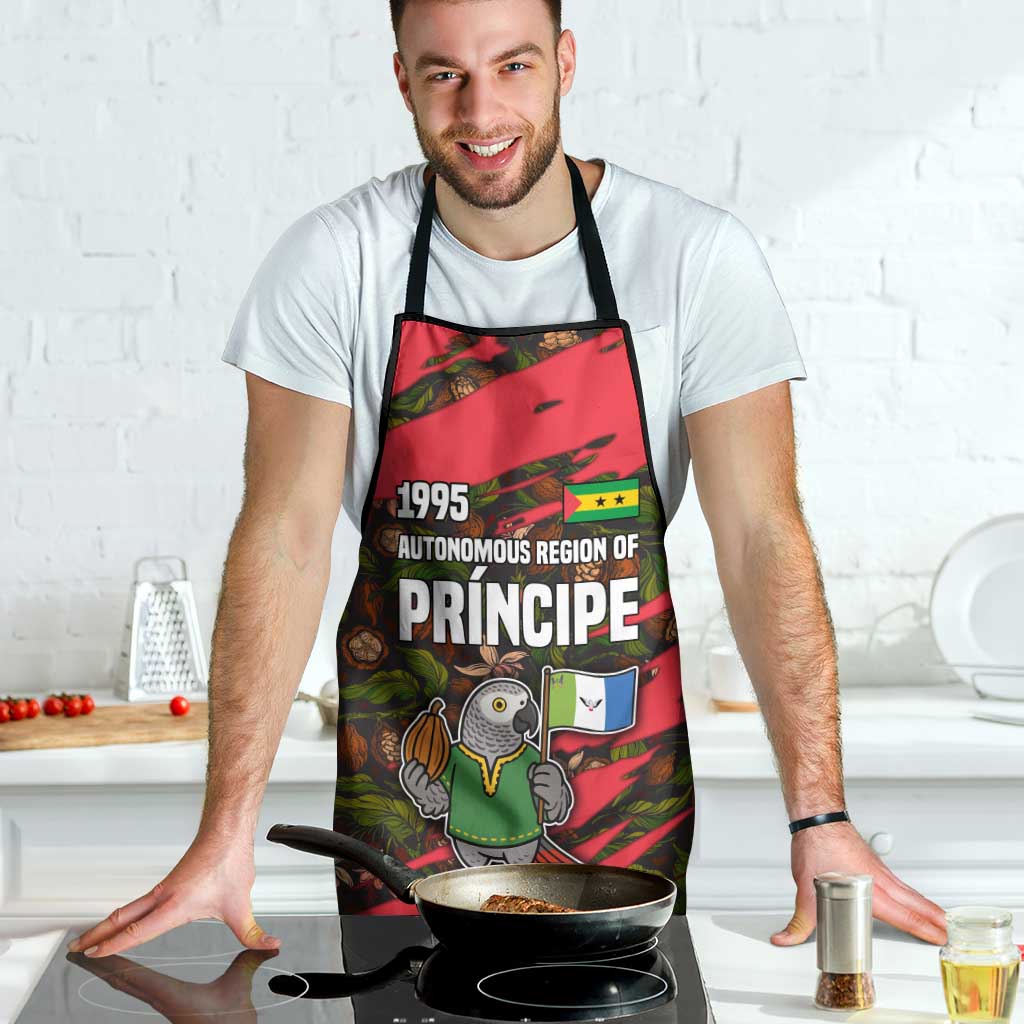 Principe Autonomous Region Apron with Parrot Cacao and 1995 Flag Design - Wonder Print Shop