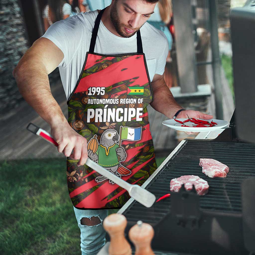 Principe Autonomous Region Apron with Parrot Cacao and 1995 Flag Design - Wonder Print Shop