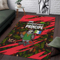 Principe Autonomous Region Area Rug with Parrot Cacao and 1995 Flag Design - Wonder Print Shop