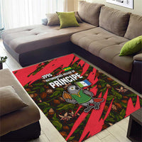 Principe Autonomous Region Area Rug with Parrot Cacao and 1995 Flag Design - Wonder Print Shop