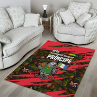 Principe Autonomous Region Area Rug with Parrot Cacao and 1995 Flag Design - Wonder Print Shop