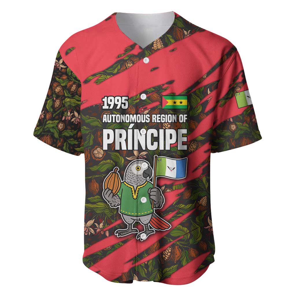 Principe Autonomous Region Baseball Jersey with Parrot Cacao and 1995 Flag Design - Wonder Print Shop