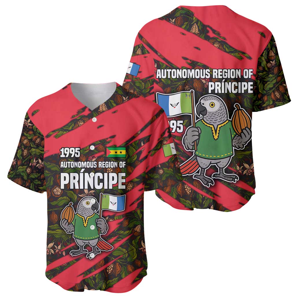 Principe Autonomous Region Baseball Jersey with Parrot Cacao and 1995 Flag Design - Wonder Print Shop