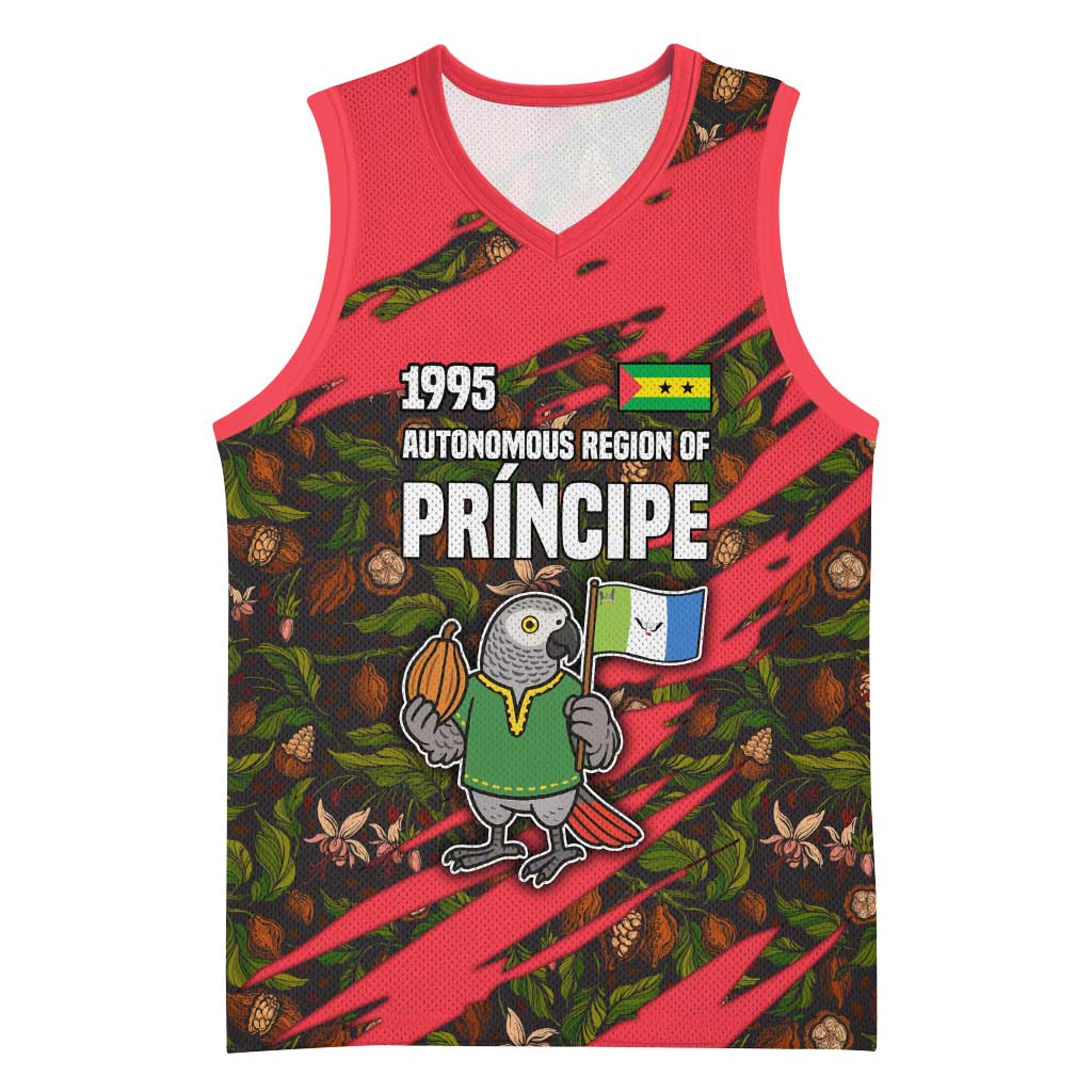 Principe Autonomous Region Basketball Jersey with Parrot Cacao and 1995 Flag Design - Wonder Print Shop