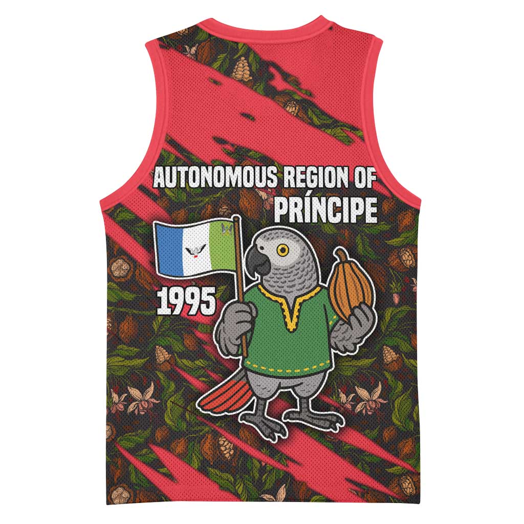 Principe Autonomous Region Basketball Jersey with Parrot Cacao and 1995 Flag Design - Wonder Print Shop