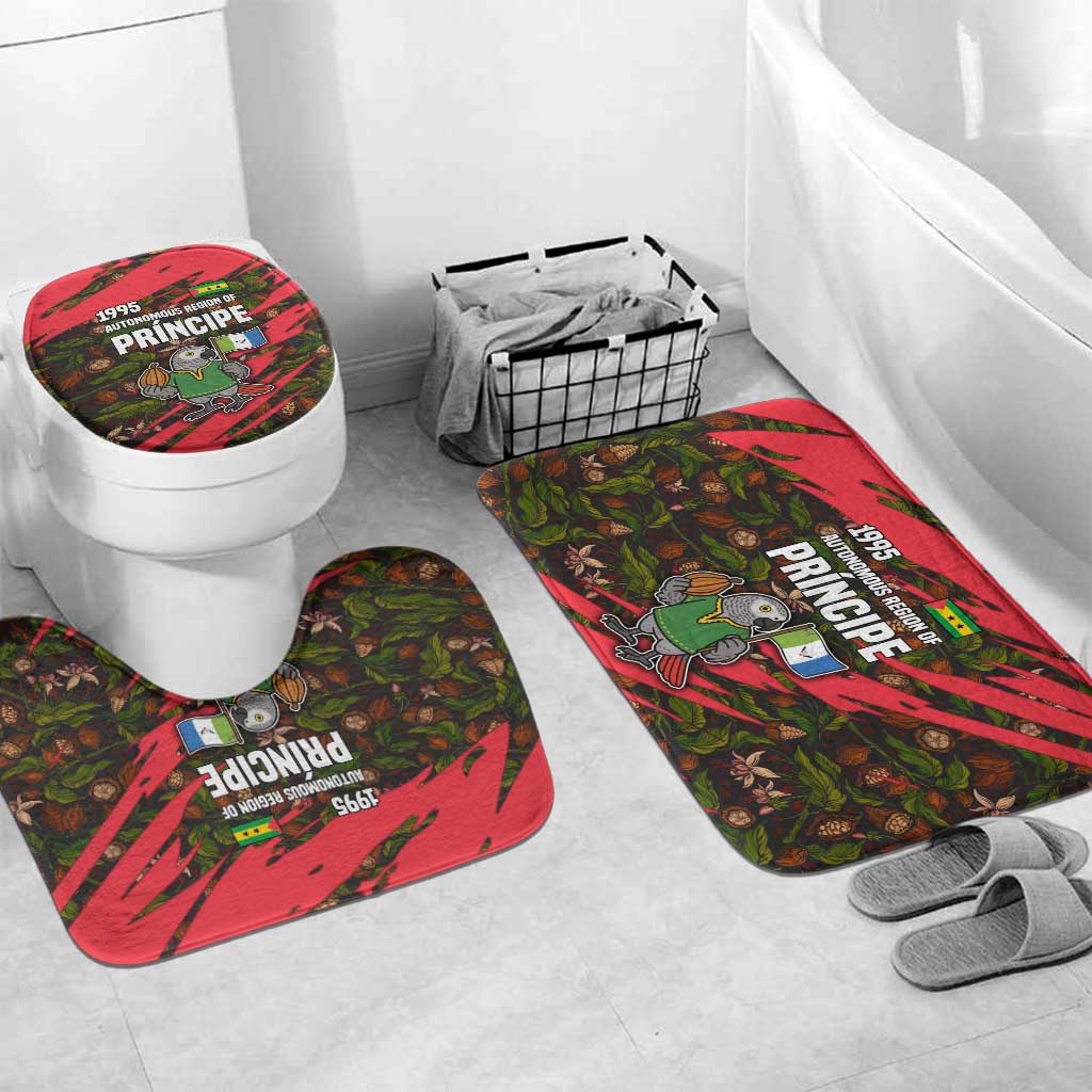 Principe Autonomous Region Bathroom Set with Parrot Cacao and 1995 Flag Design - Wonder Print Shop