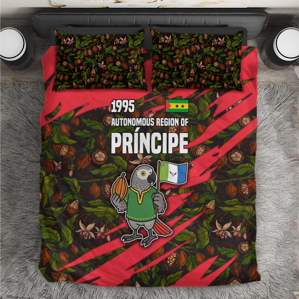Principe Autonomous Region Bedding Set with Parrot Cacao and 1995 Flag Design - Wonder Print Shop