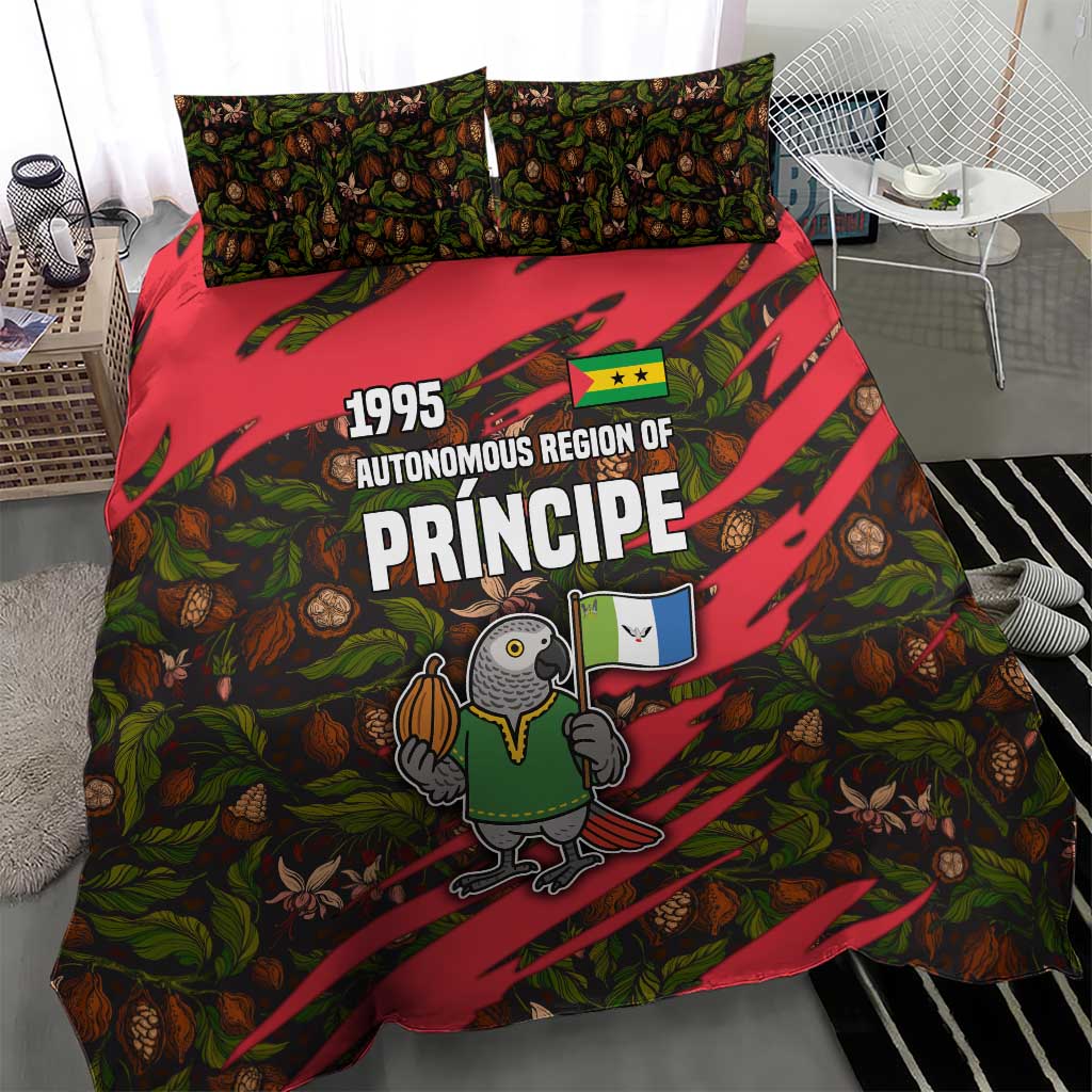 Principe Autonomous Region Bedding Set with Parrot Cacao and 1995 Flag Design - Wonder Print Shop