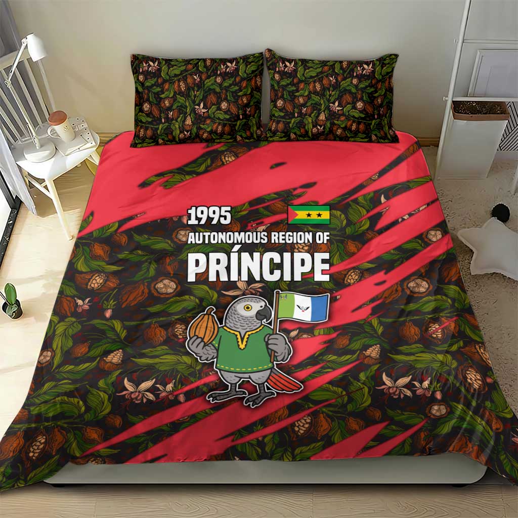 Principe Autonomous Region Bedding Set with Parrot Cacao and 1995 Flag Design - Wonder Print Shop