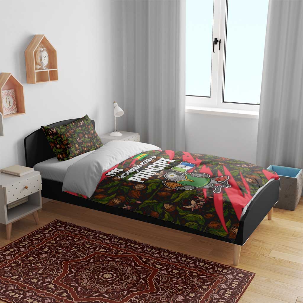 Principe Autonomous Region Bedding Set with Parrot Cacao and 1995 Flag Design - Wonder Print Shop