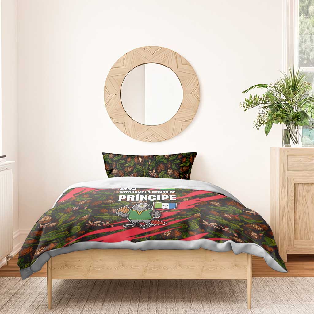Principe Autonomous Region Bedding Set with Parrot Cacao and 1995 Flag Design - Wonder Print Shop