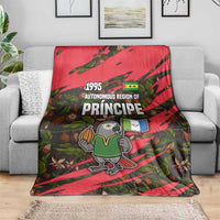 Principe Autonomous Region Blanket with Parrot Cacao and 1995 Flag Design - Wonder Print Shop