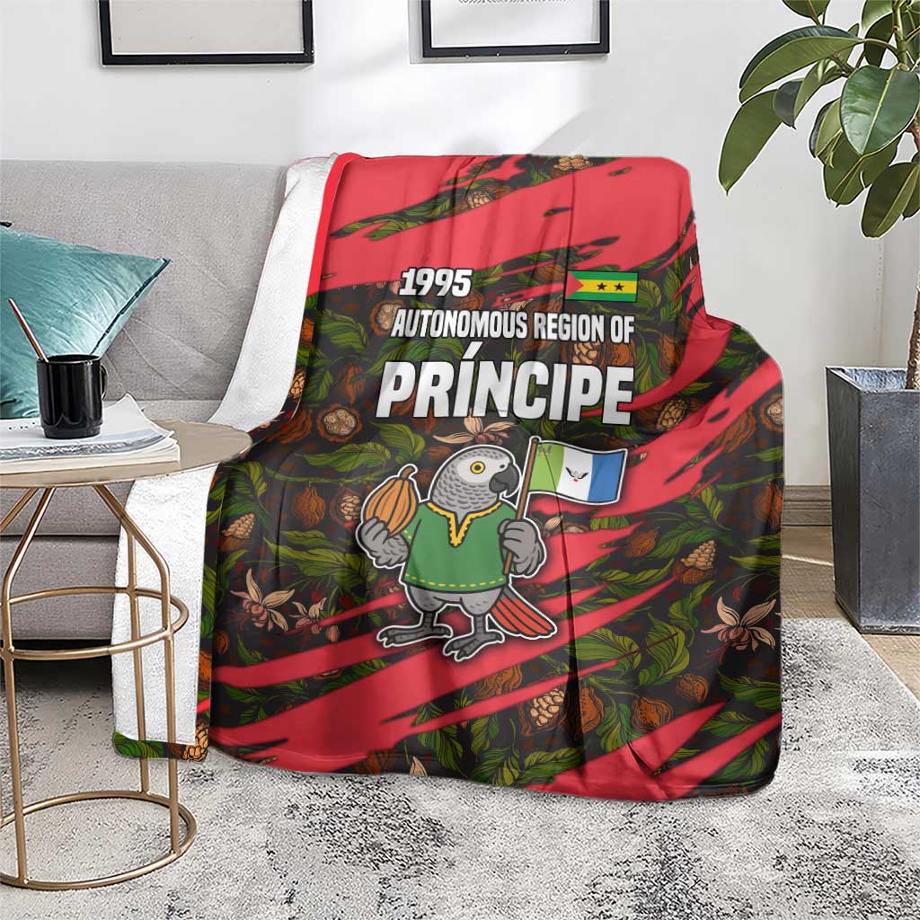 Principe Autonomous Region Blanket with Parrot Cacao and 1995 Flag Design - Wonder Print Shop