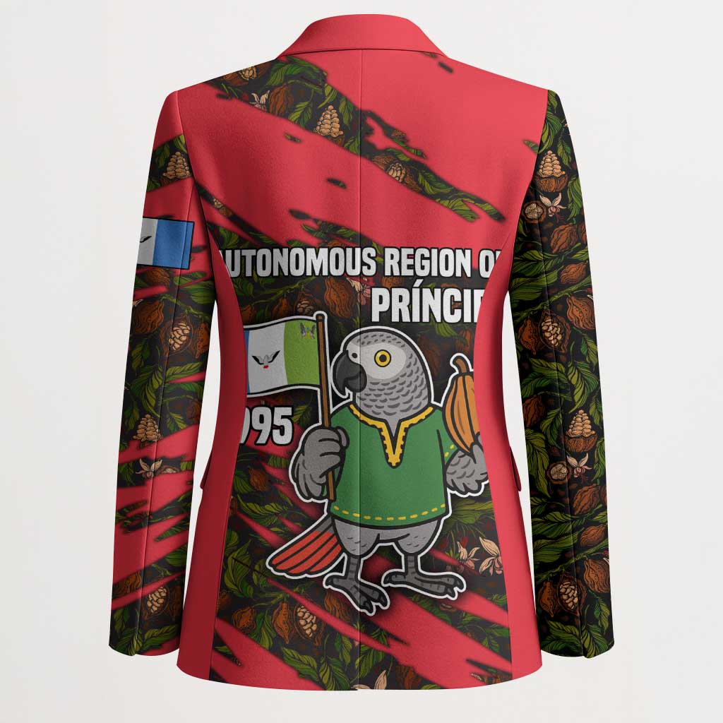 Principe Autonomous Region Blazer with Parrot Cacao and 1995 Flag Design - Wonder Print Shop
