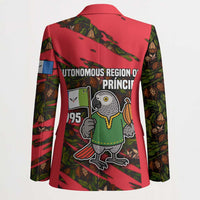 Principe Autonomous Region Blazer with Parrot Cacao and 1995 Flag Design - Wonder Print Shop