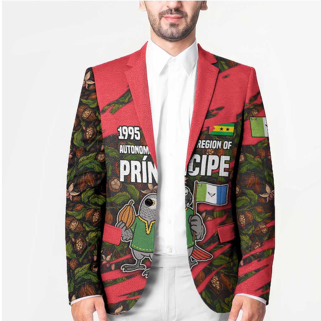 Principe Autonomous Region Blazer with Parrot Cacao and 1995 Flag Design - Wonder Print Shop