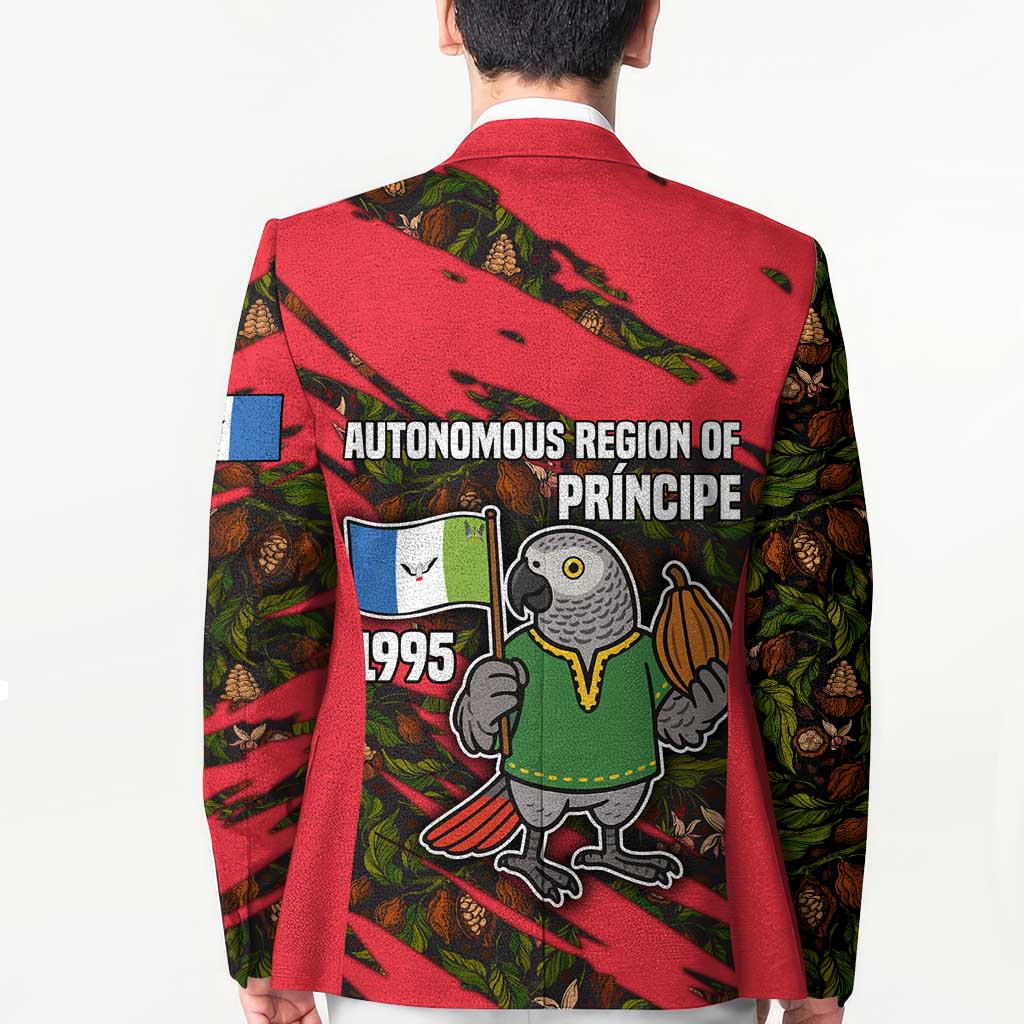 Principe Autonomous Region Blazer with Parrot Cacao and 1995 Flag Design - Wonder Print Shop
