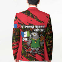 Principe Autonomous Region Blazer with Parrot Cacao and 1995 Flag Design - Wonder Print Shop