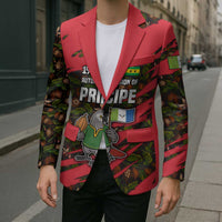 Principe Autonomous Region Blazer with Parrot Cacao and 1995 Flag Design - Wonder Print Shop