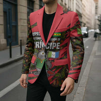 Principe Autonomous Region Blazer with Parrot Cacao and 1995 Flag Design - Wonder Print Shop