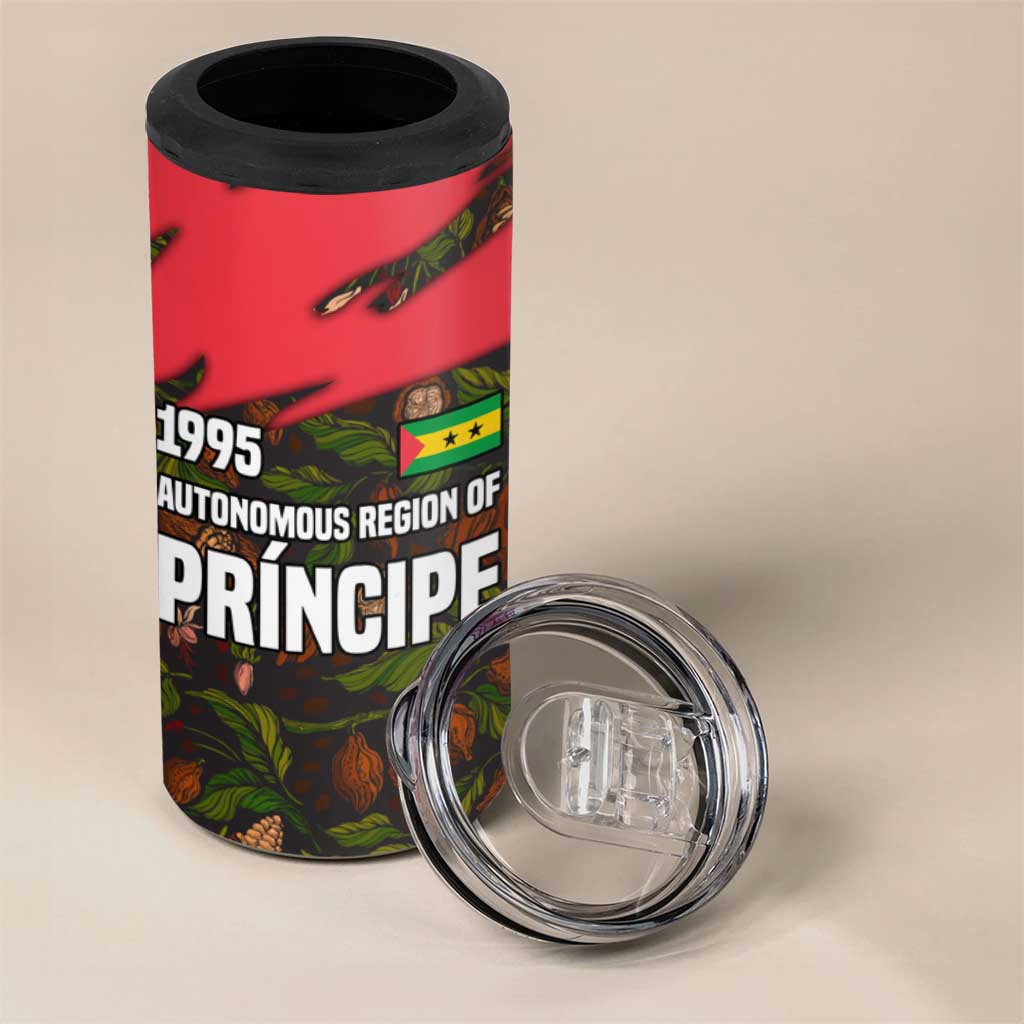 Principe Autonomous Region 4 in 1 Can Cooler Tumbler with Parrot Cacao and 1995 Flag Design - Wonder Print Shop