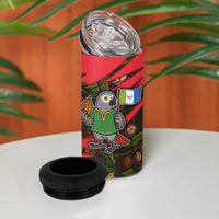 Principe Autonomous Region 4 in 1 Can Cooler Tumbler with Parrot Cacao and 1995 Flag Design - Wonder Print Shop