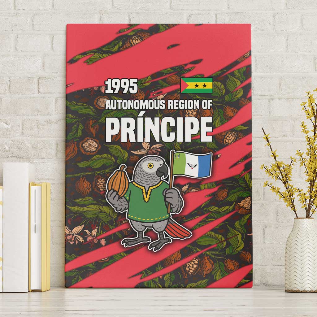 Principe Autonomous Region Canvas Wall Art with Parrot Cacao and 1995 Flag Design - Wonder Print Shop