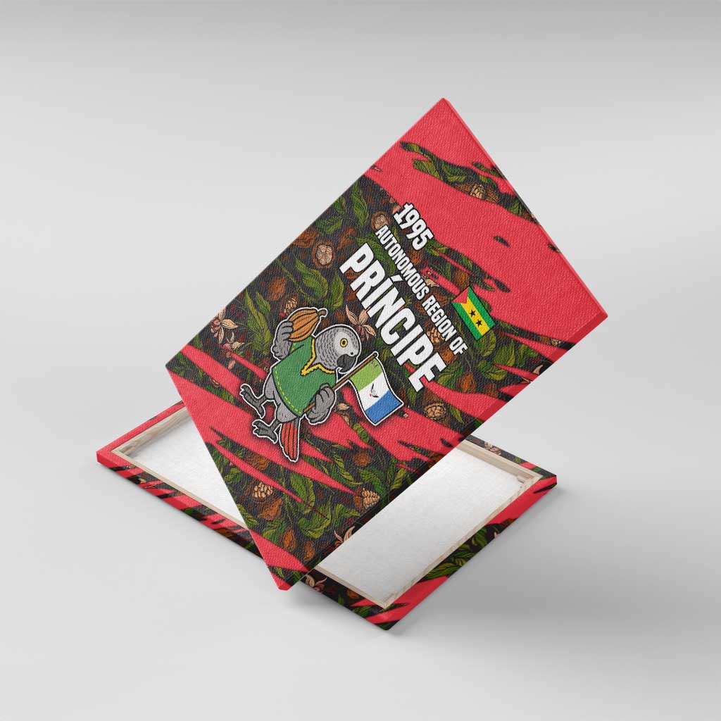 Principe Autonomous Region Canvas Wall Art with Parrot Cacao and 1995 Flag Design - Wonder Print Shop