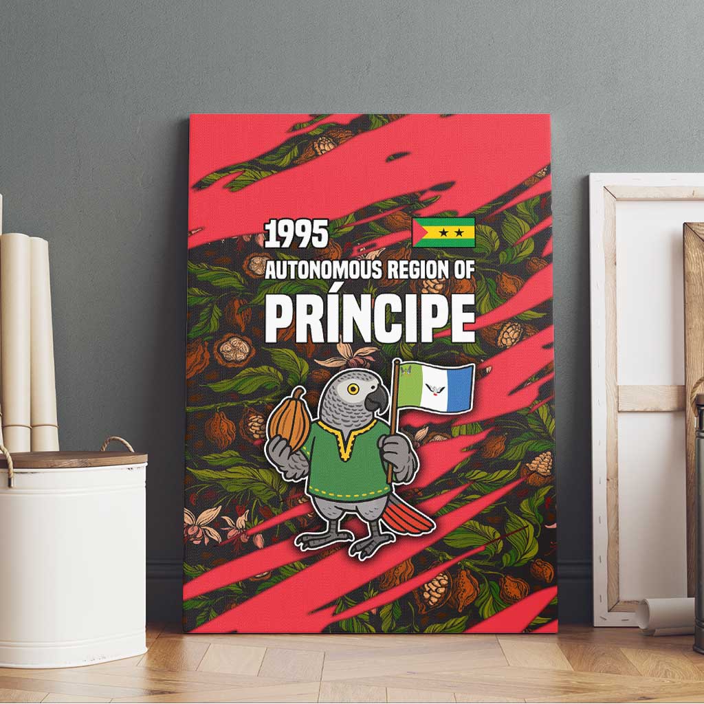 Principe Autonomous Region Canvas Wall Art with Parrot Cacao and 1995 Flag Design - Wonder Print Shop