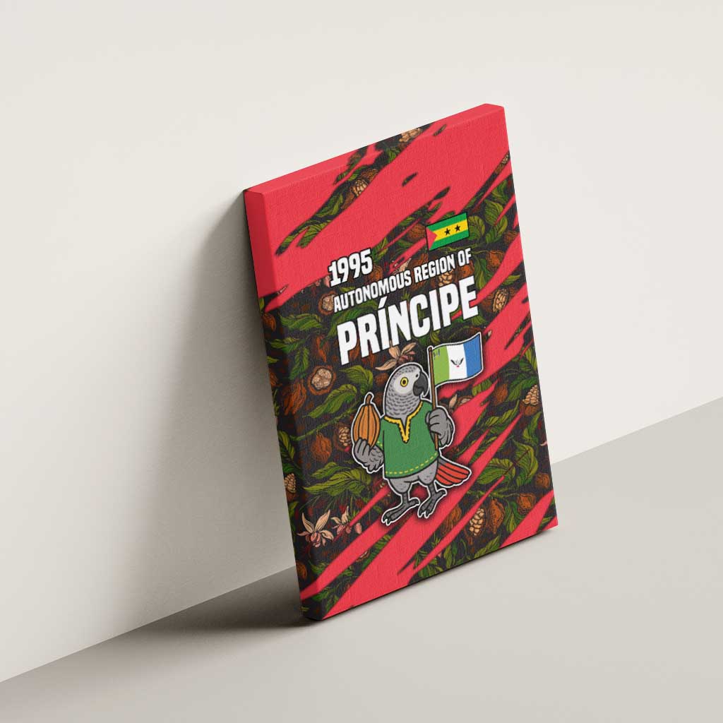 Principe Autonomous Region Canvas Wall Art with Parrot Cacao and 1995 Flag Design - Wonder Print Shop