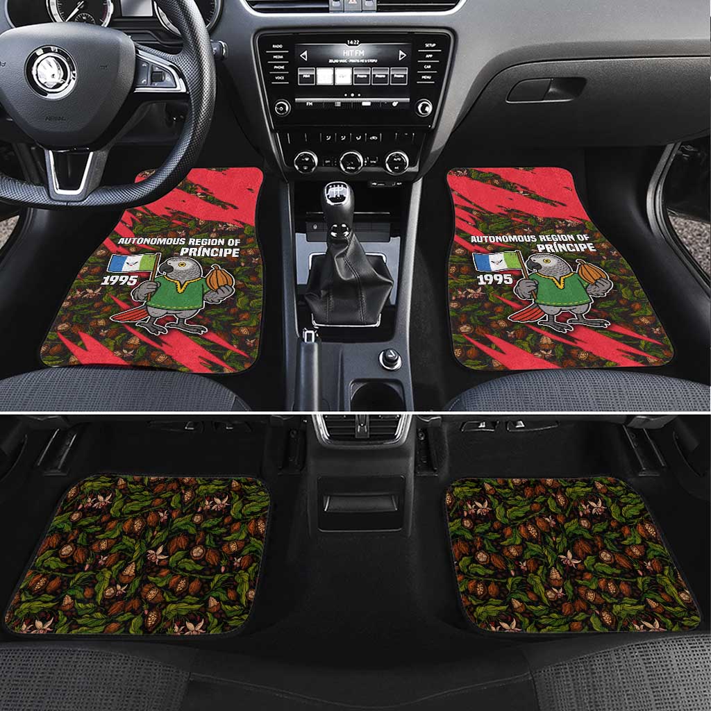 Principe Autonomous Region Car Mats with Parrot Cacao and 1995 Flag Design - Wonder Print Shop