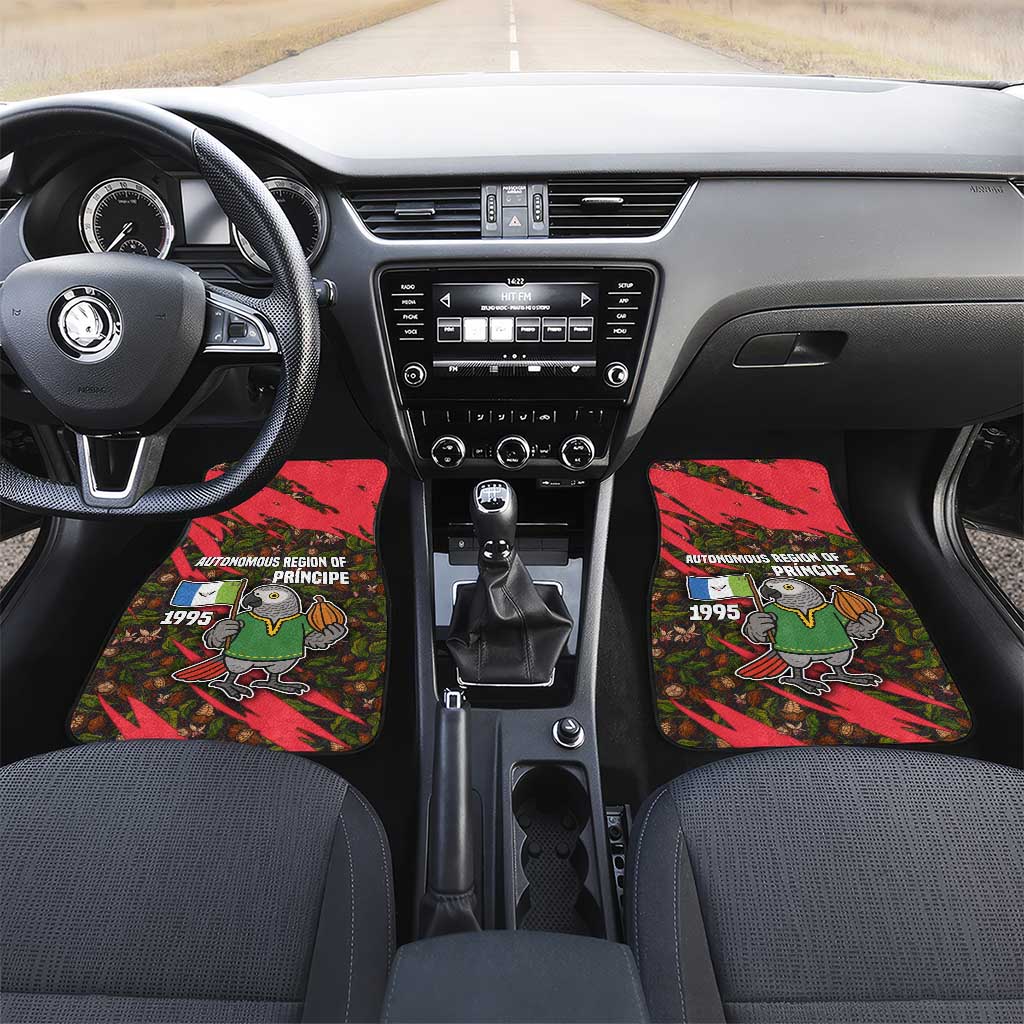 Principe Autonomous Region Car Mats with Parrot Cacao and 1995 Flag Design - Wonder Print Shop