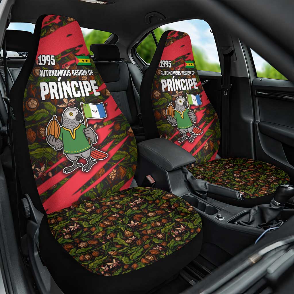 Principe Autonomous Region Car Seat Cover with Parrot Cacao and 1995 Flag Design - Wonder Print Shop