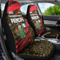 Principe Autonomous Region Car Seat Cover with Parrot Cacao and 1995 Flag Design - Wonder Print Shop