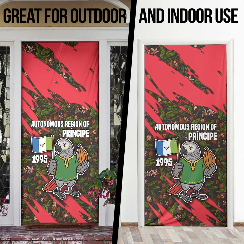 Principe Autonomous Region Door Cover with Parrot Cacao and 1995 Flag Design - Wonder Print Shop