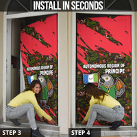 Principe Autonomous Region Door Cover with Parrot Cacao and 1995 Flag Design - Wonder Print Shop