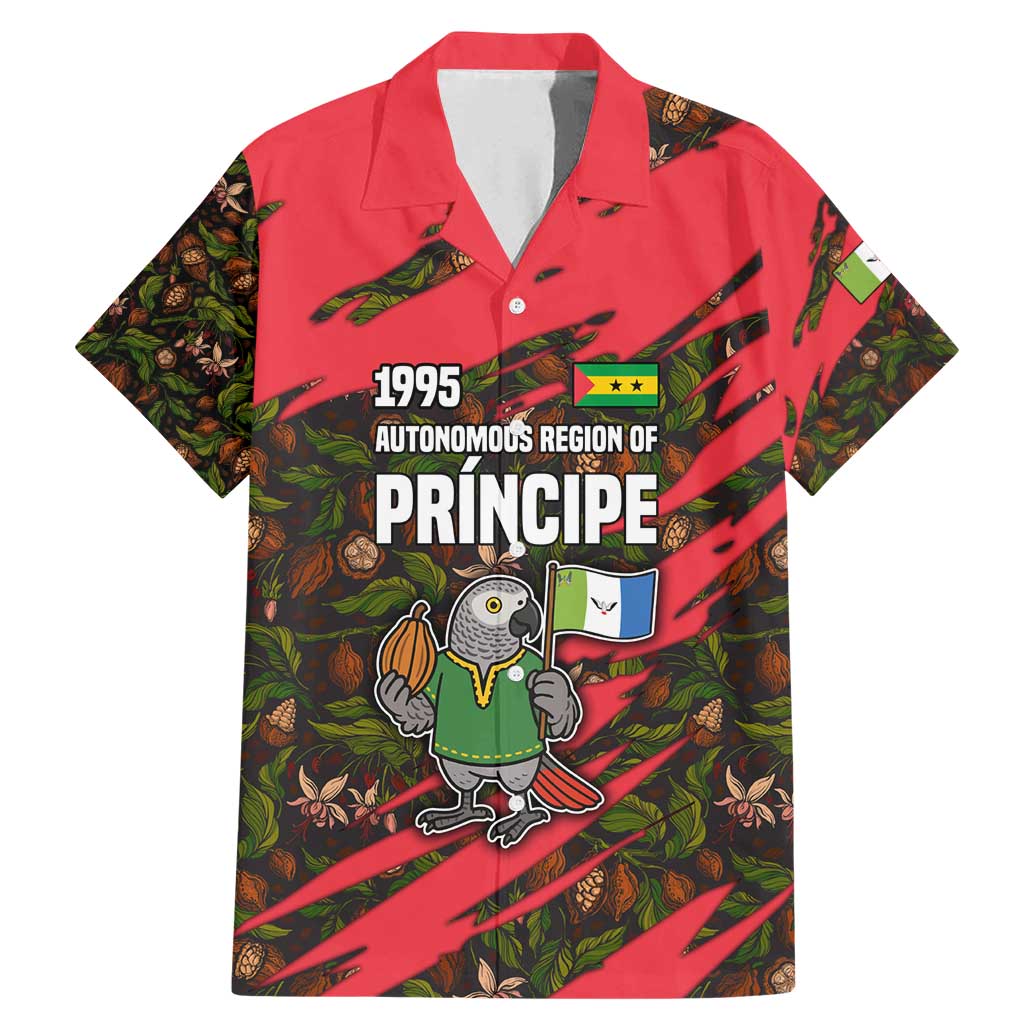 Principe Autonomous Region Family Matching Mermaid Dress and Hawaiian Shirt with Parrot Cacao and 1995 Flag Design - Wonder Print Shop