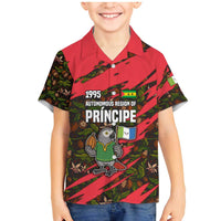 Principe Autonomous Region Family Matching Mermaid Dress and Hawaiian Shirt with Parrot Cacao and 1995 Flag Design - Wonder Print Shop