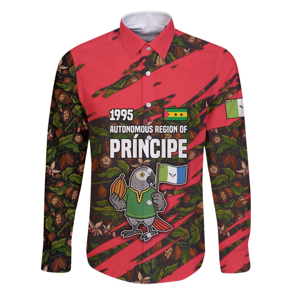 Principe Autonomous Region Family Matching Puletasi and Hawaiian Shirt with Parrot Cacao and 1995 Flag Design - Wonder Print Shop