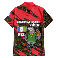 Principe Autonomous Region Family Matching Short Sleeve Bodycon Dress and Hawaiian Shirt with Parrot Cacao and 1995 Flag Design - Wonder Print Shop