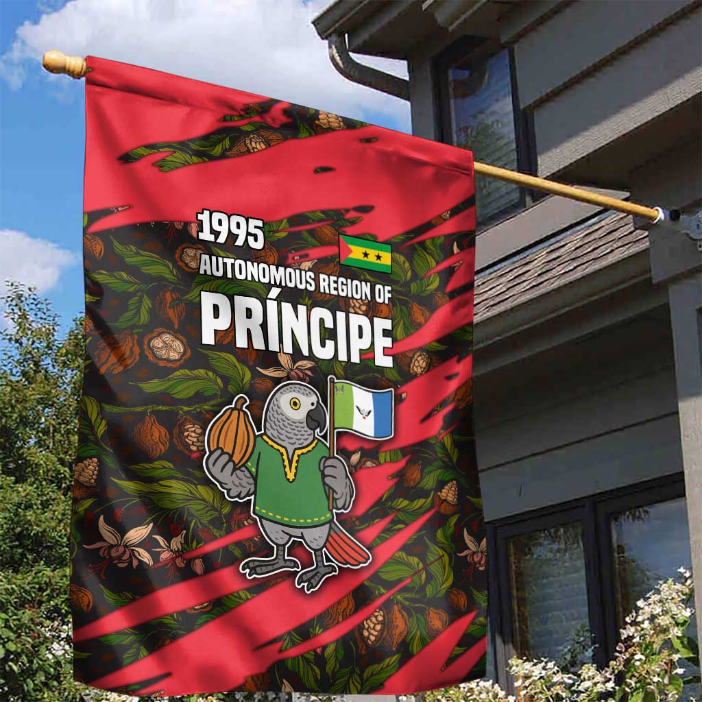 Principe Autonomous Region Garden Flag with Parrot Cacao and 1995 Flag Design - Wonder Print Shop